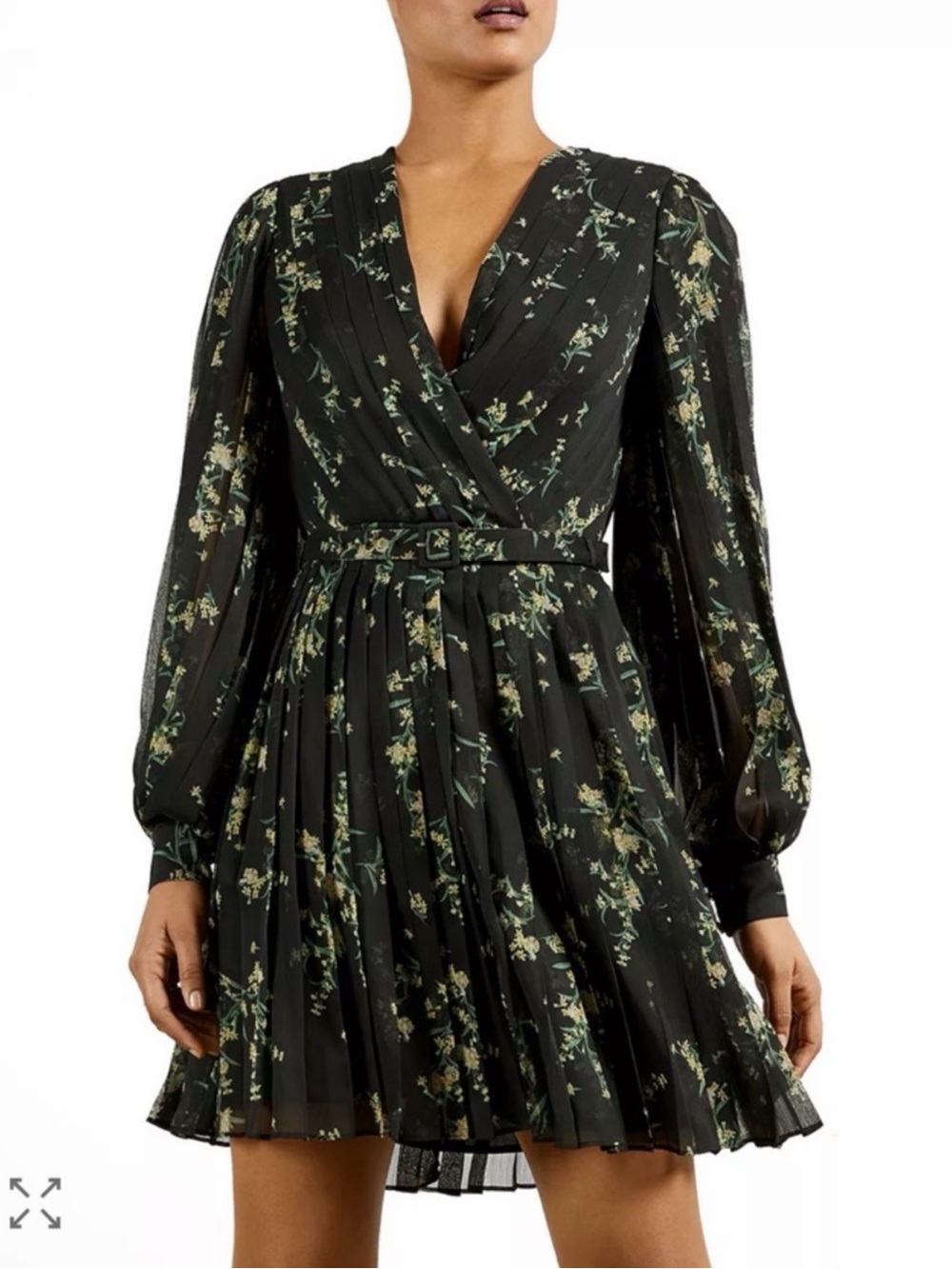 Ted Baker Papyrus Pleated Mini Dress (Size 1 - Fits a 0-2)